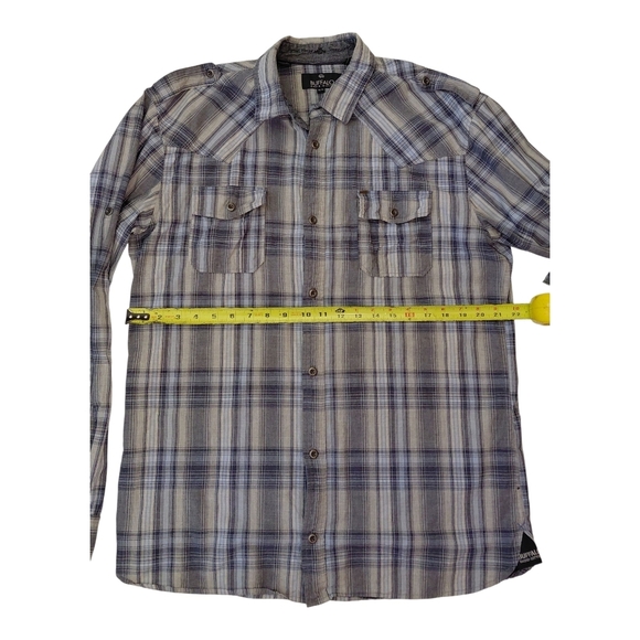 Men's Plaid Shirt - Blue and White - Picture 2 of 8